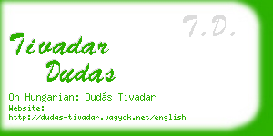 tivadar dudas business card